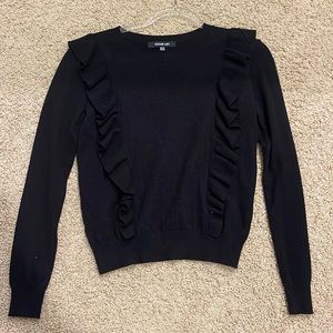 Black ruffle top